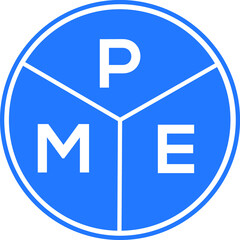 PME letter logo design on white background. PME  creative circle letter logo concept. PME letter design.