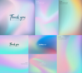 Shades of holographic. Futuristic holographic poster with gradient mesh.