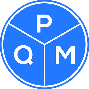 PQM letter logo design on white background. PQM  creative circle letter logo concept. PQM letter design.
