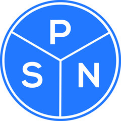 PSN letter logo design on white background. PSN  creative circle letter logo concept. PSN letter design.