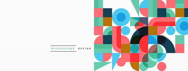 Obraz premium Beautiful abstract background. Circles, triangle shapes, and squares. Minimal geometric template for wallpaper, banner, background or landing