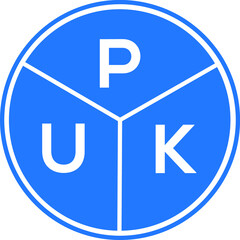 PUK letter logo design on white background. PUK  creative circle letter logo concept. PUK letter design.