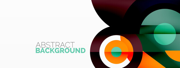 Obraz premium Rings and circles geometric abstract background for wallpaper, banner, backdrop
