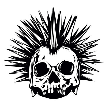 Abstract vector illustration grunge skull punk for tattoo or t-shirt design