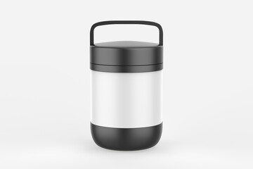 Matte Tiffin Box Mockup isolated on white background. 3d illustration