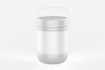 Matte Tiffin Box Mockup isolated on white background. 3d illustration