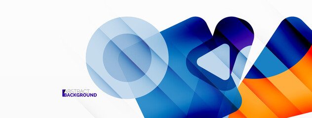 Primitive geometric shapes - line, triangle, square and circle composition. Vector geometric minimal abstract background for wallpaper, banner, background, landing page