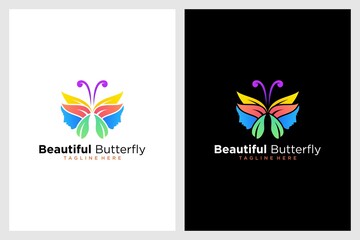 beautiful butterfly logo design