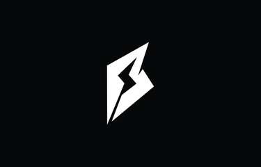 Abstract unique modern minimal alphabet letter icon Thunder B logo 