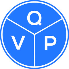 QVP letter logo design on white background. QVP  creative circle letter logo concept. QVP letter design.