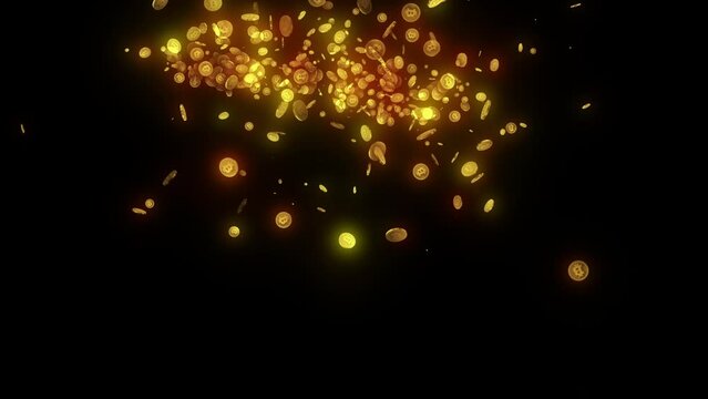bit coin particle crash animation