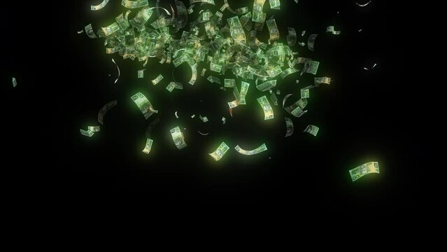 Australian Money Cash Particle Animation