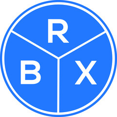 RBX letter logo design on white background. RBX  creative circle letter logo concept. RBX letter design.