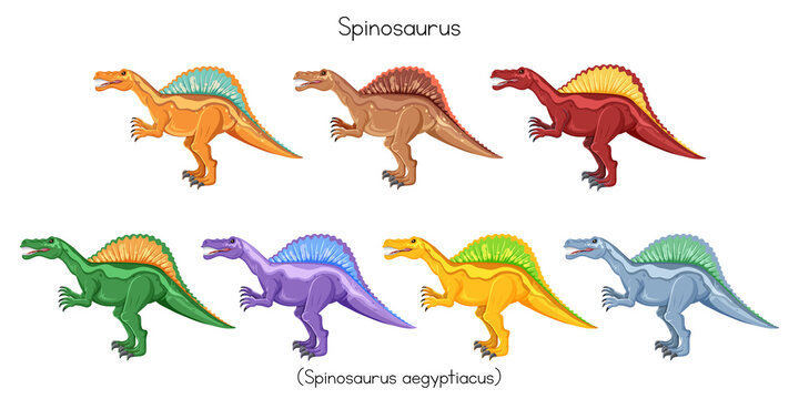 Spinosaurus in different colors