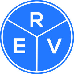REV letter logo design on white background. REV  creative circle letter logo concept. REV letter design.
