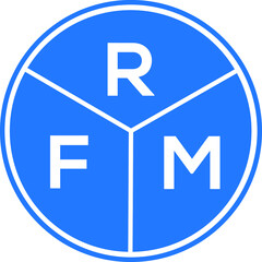 RFM letter logo design on white background. RFM  creative circle letter logo concept. RFM letter design.

