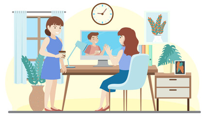 People at workplace concept in flat design