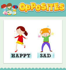 Opposite words for happy and sad