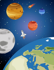 Fototapeta premium A rocket in the space
