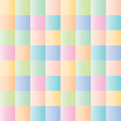 Seamless pattern of square pastel multicolor gradient arranged in a row. 
