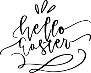 Happy Easter black handwritten calligraphy vector set