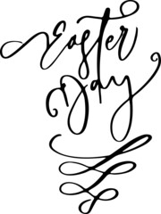 Happy Easter black handwritten calligraphy vector set