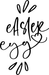 Happy Easter black handwritten calligraphy vector set