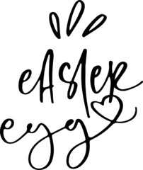 Happy Easter black handwritten calligraphy vector set