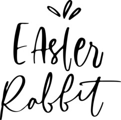 Happy Easter black handwritten calligraphy vector set
