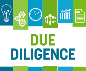 Due Diligence Green Blue Stripes Symbols 