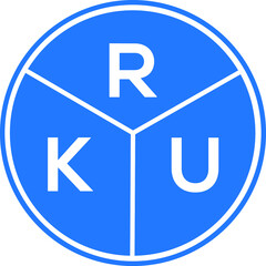 RKU letter logo design on white background. RKU  creative circle letter logo concept. RKU letter design.