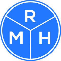 RMH letter logo design on white background. RMH  creative circle letter logo concept. RMH letter design.