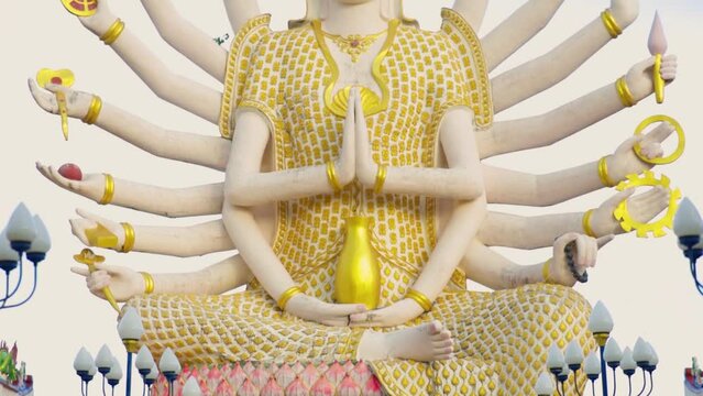 Statue of "Guanyin with eighteen arms" at Wat Plai Laem, Ko Samui
