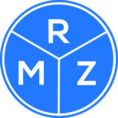 RMZ letter logo design on white background. RMZ  creative circle letter logo concept. RMZ letter design.
