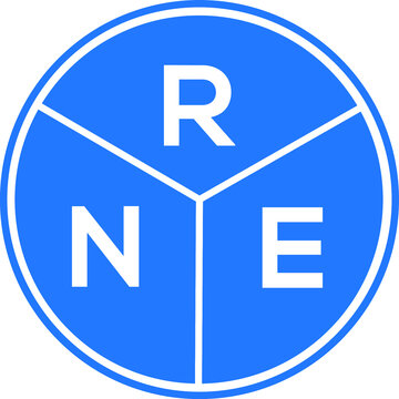 RNE letter logo design on white background. RNE  creative circle letter logo concept. RNE letter design.