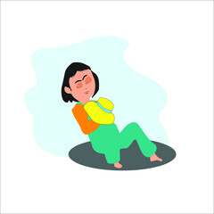 little boy sleeping vector illustration 