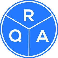 RQA letter logo design on white background. RQA  creative circle letter logo concept. RQA letter design.