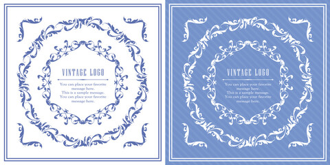 春の植物モチーフのフレームセット。ビンテージフラワー。装飾デザイン。流行りのあしらい