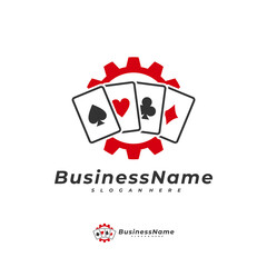 Poker Gear logo vector template, Creative Gambling logo design concept
