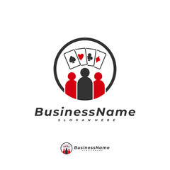 Poker People logo vector template, Creative Gambling logo design concept