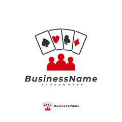 Poker People logo vector template, Creative Gambling logo design concept