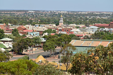 Aerial landscape view of Kalgoorlie-Boulder City Western Australia