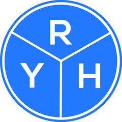 RYH letter logo design on white background. RYH  creative circle letter logo concept. RYH letter design.