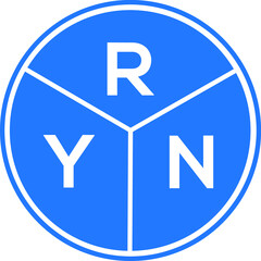 RYN letter logo design on white background. RYN  creative circle letter logo concept. RYN letter design.