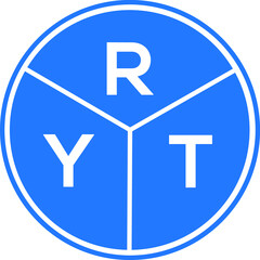 RYT letter logo design on white background. RYT  creative circle letter logo concept. RYT letter design.