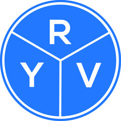 RYV letter logo design on white background. RYV  creative circle letter logo concept. RYV letter design.
