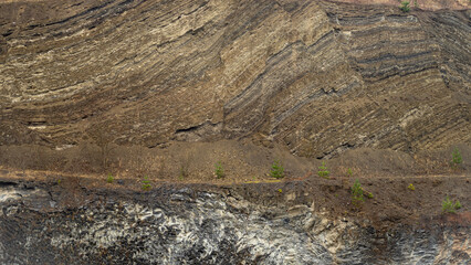 mountain façade with sedimentary
