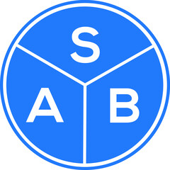 SAB letter logo design on white background. SAB  creative circle letter logo concept. SAB letter design.