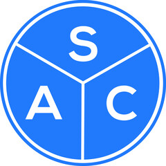 SAC letter logo design on white background. SAC  creative circle letter logo concept. SAC letter design.