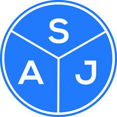 SAJ letter logo design on white background. SAJ creative circle letter logo concept. SAJ letter desi 